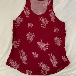 Burgundy Racer Back Tank Top